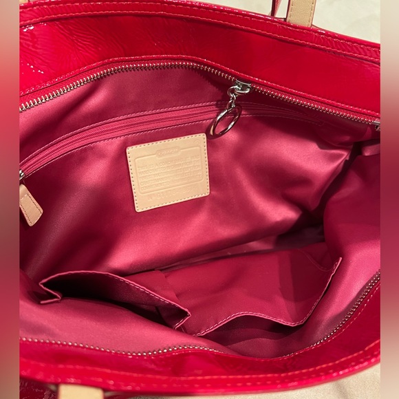 Coach Poppy Cherry Red Tote - Picture 12 of 14